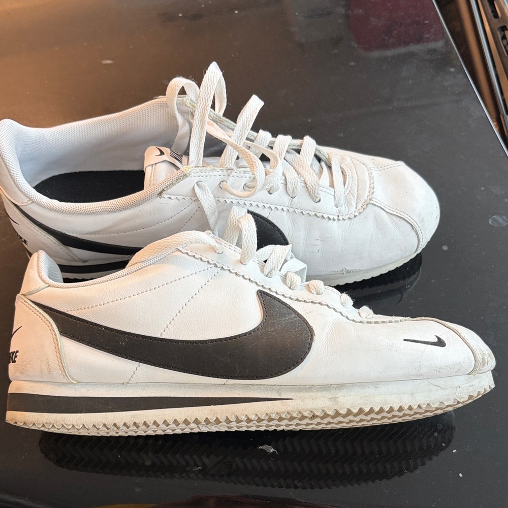 Nike Classic White and Black Cortez Sneakers